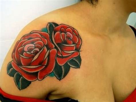 Graceful Roses Shoulder Tattoos