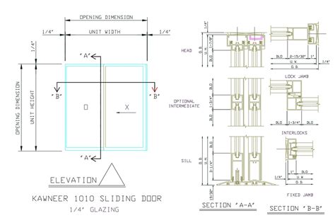 Sliding Door Head Cad Installation Cad Drawing Details Dwg File Cadbull