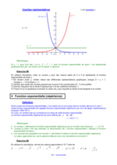 Solution Fonction Exponentielle Resume De Cours Et Serie D Exercices