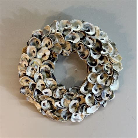 Oyster Shell Wreath For Centerpiece Real Shells Hand Crafted Beach