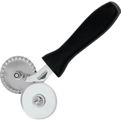 Paderno Black Stainless Steel Double Pastry Wheel Cutter Plain And