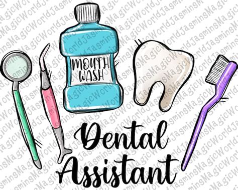 Dental Assistant Pngdental Pngdental Designwatercolor Etsy