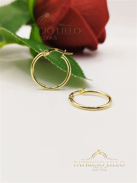 Aros Tubo Italiano N Oro K Joyas Lillo