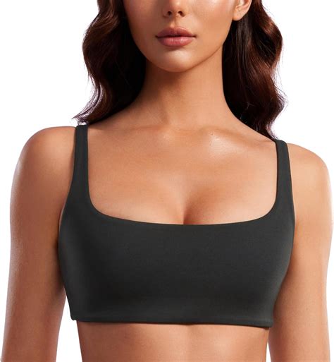 Crz Yoga Butterluxe Spaghetti Strap Sports Bras For Women Square Neck