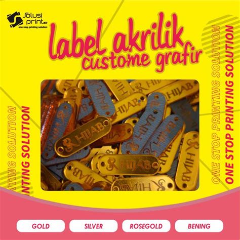 Jual Label Hijab Label Produk Akrilik Mirror Free Design Label Hijab