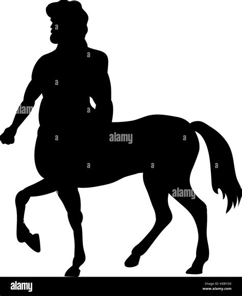 Centaur Silhouette Ancient Mythology Fantasy Vector Illustration Stock