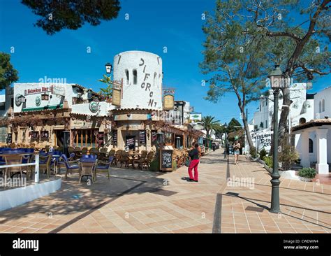 town centre cala dor majorca balearic islands spain stock photo