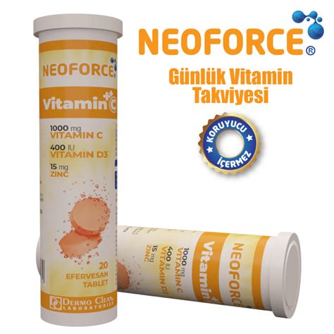 NeoForce Vitamin C Efervesan 20 Tablet C Vitamini HD ilaç Kozmetik