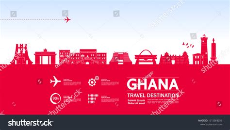 Ghana Travel Destination Grand Vector Illustration Stock Vector