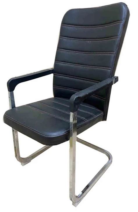 Leather Steel Black Fixed Arms High Back Office Chairs At Rs 2000 In