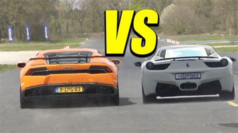 Ferrari Italia Vs Lamborghini Huracan Acceleration Sounds Youtube