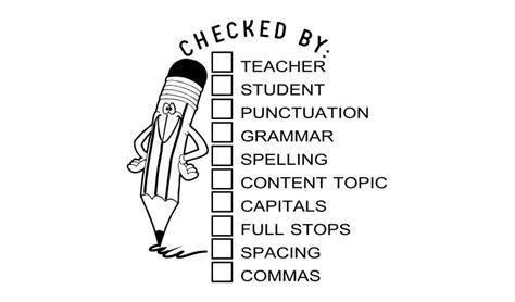Writing Checklist Checked By Teacherstudent 48mm Teachnstamp