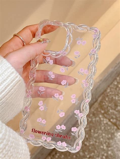 Funda De Celular Transparente Con Patr N Floral Moda De Mujer Shein