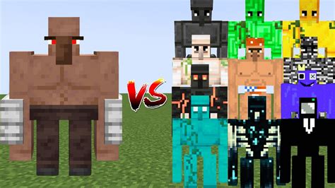 Villager Brute Vs All Golems Minecraft Mob Battle Villager Golem