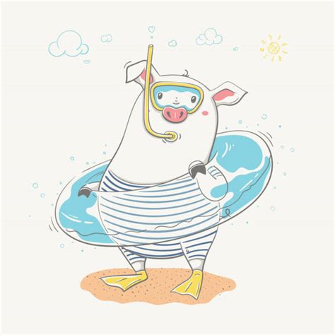 150+ Swimming Pigs Stock Illustrations, Royalty-Free Vector Graphics & Clip Art - iStock