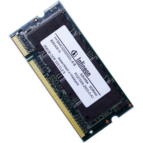 Infineon Laptop 256MB PC2700 333mhz DDR Sodimm Memory HYS64D32020GDL 6 B