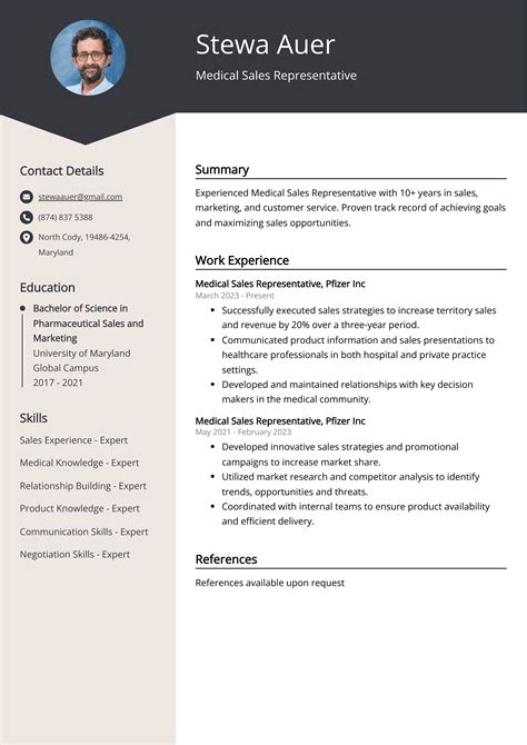 Medical Sales Representative Resume Job Description Sample And Guide