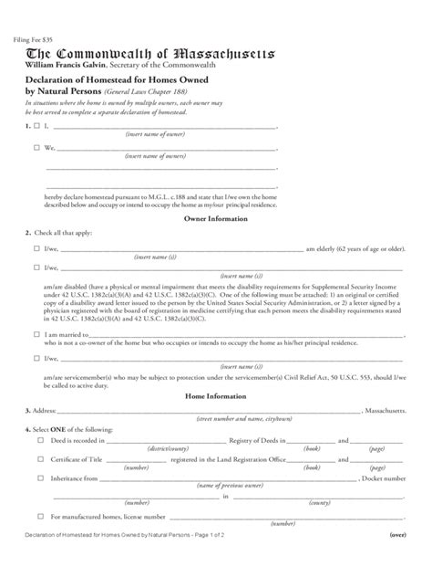 Declaration Of Homestead Form 2 Free Templates In Pdf Word Excel Download