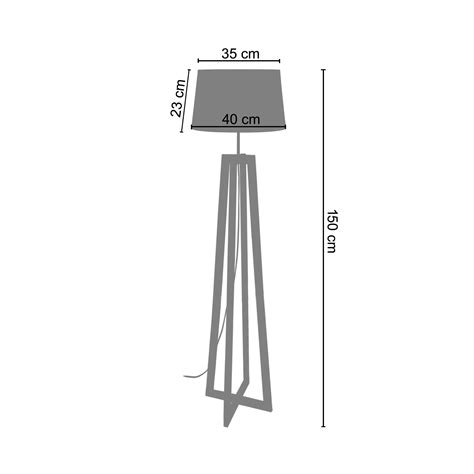 Candeeiro de Pé TOSEL TRIDENT C tecido certo branco D40 x H155 cm