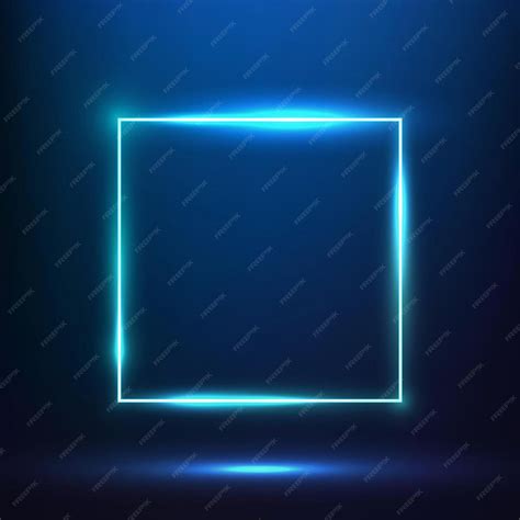 premium photo glowing blue light square effect vibrant square neon