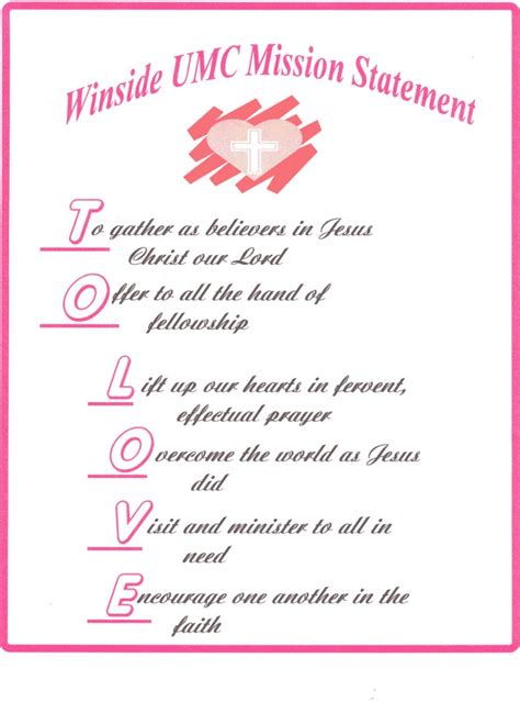 Mission Statement Winside United Methodist Church