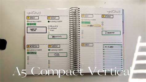 A Compact Vertical Plan W Me August Plannerkate Youtube