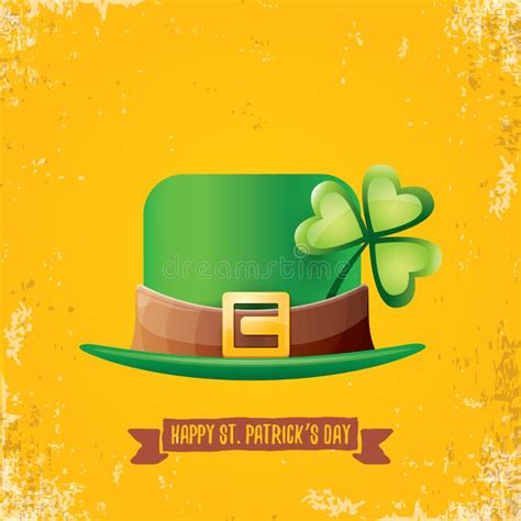 Vector Saint Patricks Day Label With Green Hat And Ribbon With Text