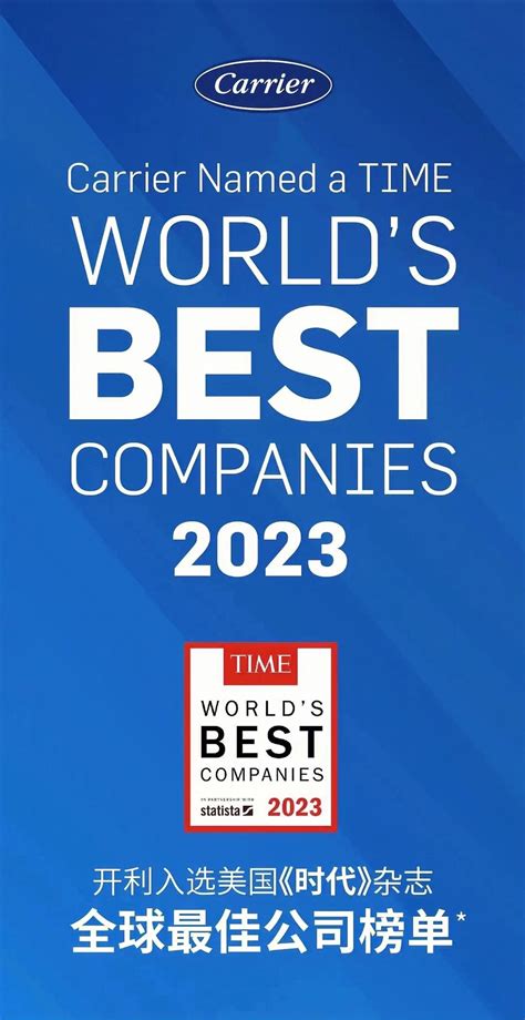 时代全球最佳开利荣膺TIME World s Best Companies 2023 冷暖资讯 冷暖商情