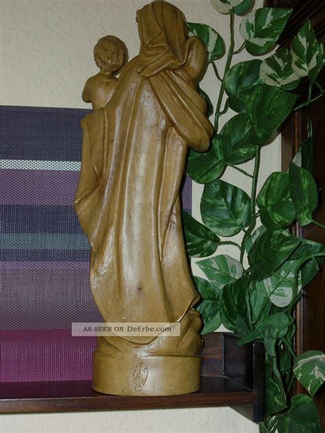 Holzfigur Heiligenfigur Madonna Mit Kind Rosenmadonna