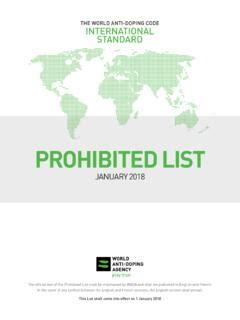 Prohibited List World Anti Doping Agency Prohibited List World Anti