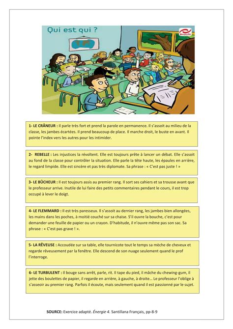 Lexique L Ecole Et Les Souvenirs A2 PDF