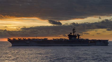 Uss Carl Vinson Cvn 70 Hd Wallpaper Majestic Aircraft Carrier At Sunset