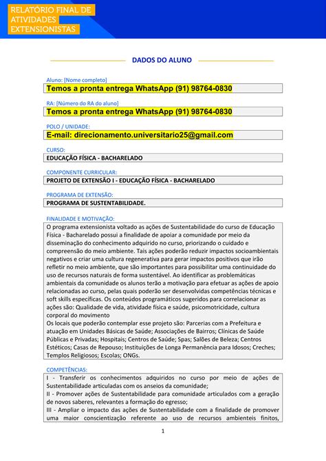 PROJETO DE EXTENSÃO EDUCAÇÃO FÍSICA BACHARELADO pdf