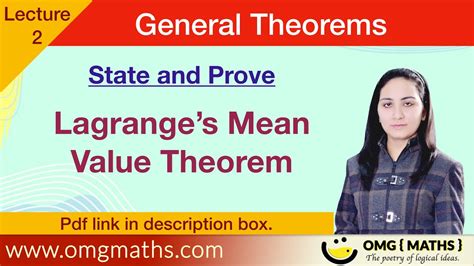 Lagranges Mean Value Theorem Proof State And Prove Lagrange S Mean