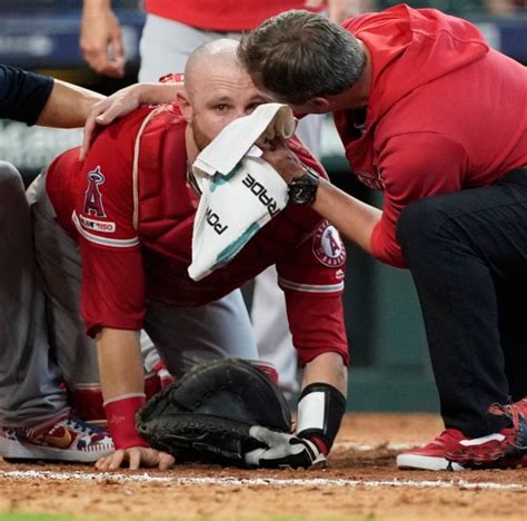 After Angels Catcher Jonathan Lucroy Suffers Violent Collision Mlb