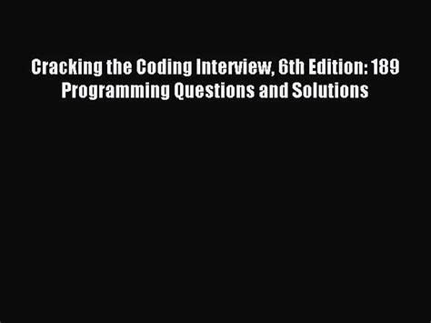 Pdf Download Cracking The Coding Interview 6th Edition 189