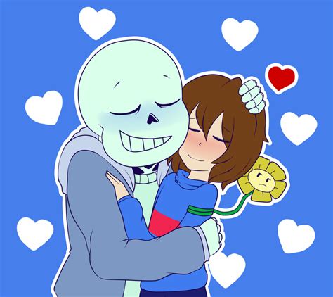 At Sans X Frisk By Gloriapainthtf On Deviantart