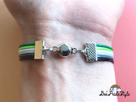 Aromantic Flag Pride Bracelet Men Women Colour Cord Lgbtq Etsy