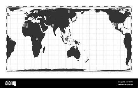 Vector World Map Cylindrical Equal Area Projection Plain World