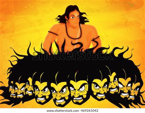 Creative Illustration Lord Rama Angry Ravana Stock Vector (Royalty Free ...