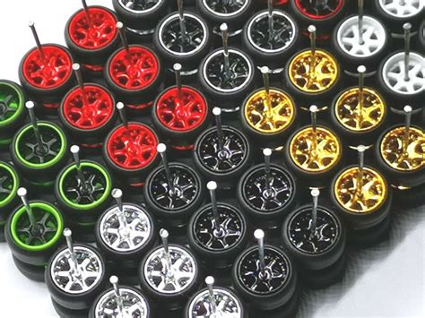 Hot Wheels 6 Spoke Rubber Tire 24 Sets 8 Colors MIX For JDM 1 64 EBay