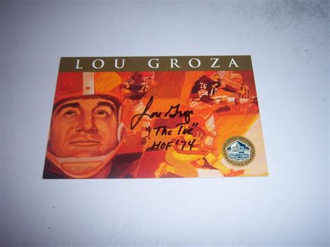 Lou Groza Cleveland Browns Hof Signature Series Jsa Coa Signed Card