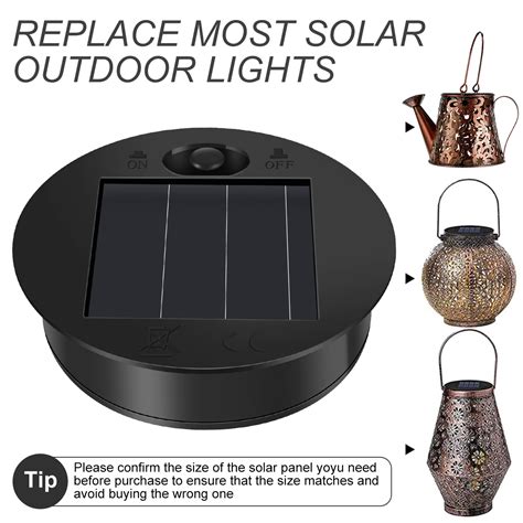 Rzvnmko 2 Pack Solar Replacement Tops Waterproof Parts For Outdoor Lanterns Diy Table Lights