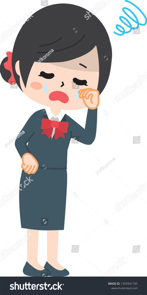 Sad Flight Attendant Stock Vector Royalty Free 1359341735 Shutterstock