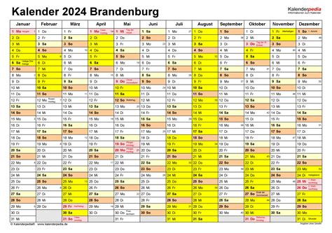 Kalender Brandenburg Ferien Feiertage Pdf Vorlagen