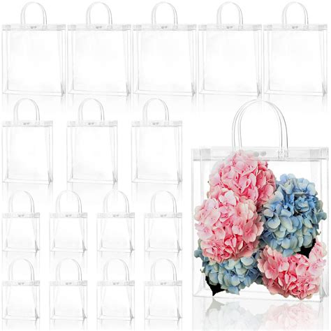 Zoofox 24 Pieces Plastic T Bags Clear Pvc T Bags With Handles