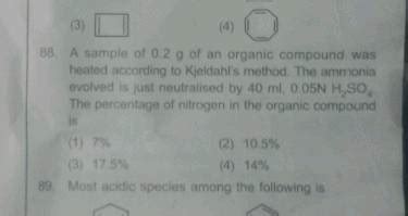 A Sample Of G Of An Organic Compound Was Treated According To