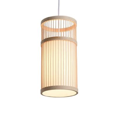 Handwoven Bamboo Suspension Light Chinese Style Light Wood Hanging