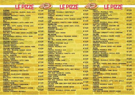 Menu At Pronto Pizza Pizzeria Rapallo