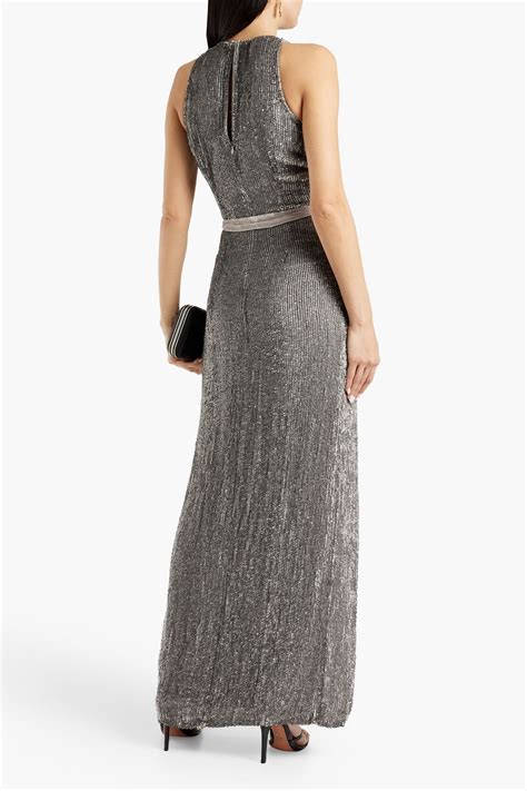 Retrof Te Tzilly Belted Sequined Chiffon Maxi Dress The Outnet